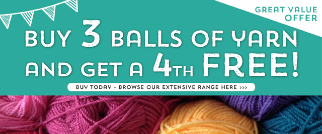 Buy 3 get 4th FREE on all Yarns at Stitch Craft Create